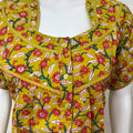 Yellow floral 100% Cotton Nighty for Women