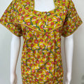 Yellow floral 100% Cotton Nighty for Women