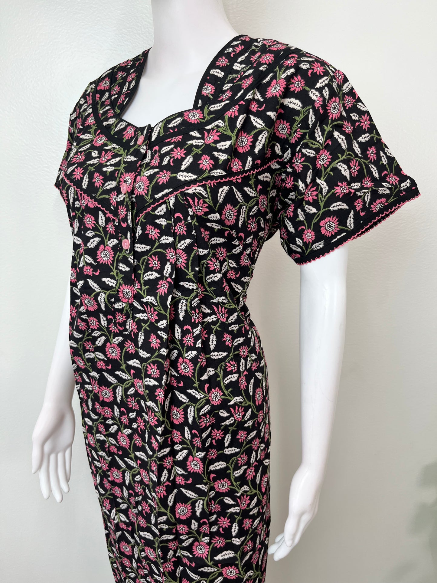 Black Pure Cotton Nighty Soft & Comfortable