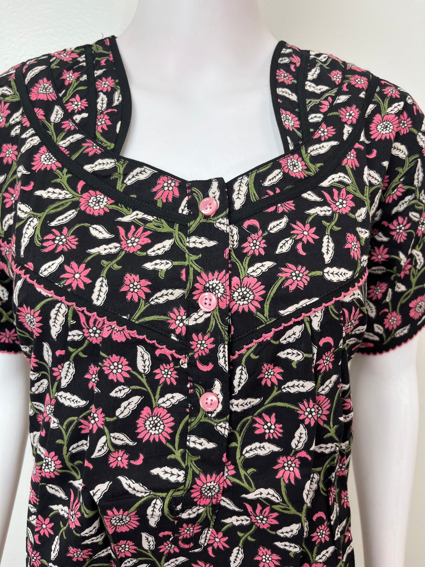 Black Pure Cotton Nighty Soft & Comfortable