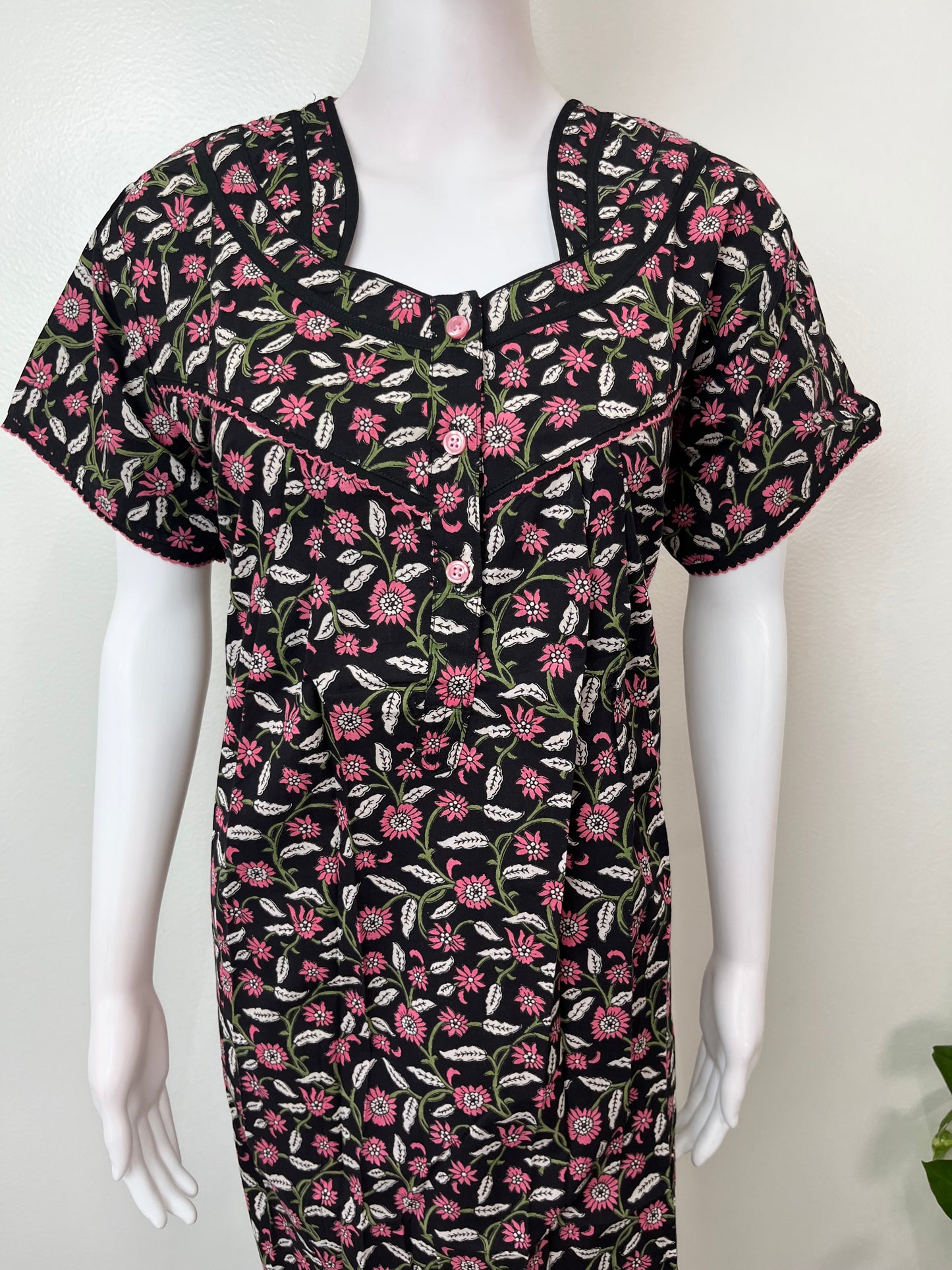 Black Pure Cotton Nighty Soft & Comfortable