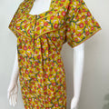 Yellow floral 100% Cotton Nighty for Women