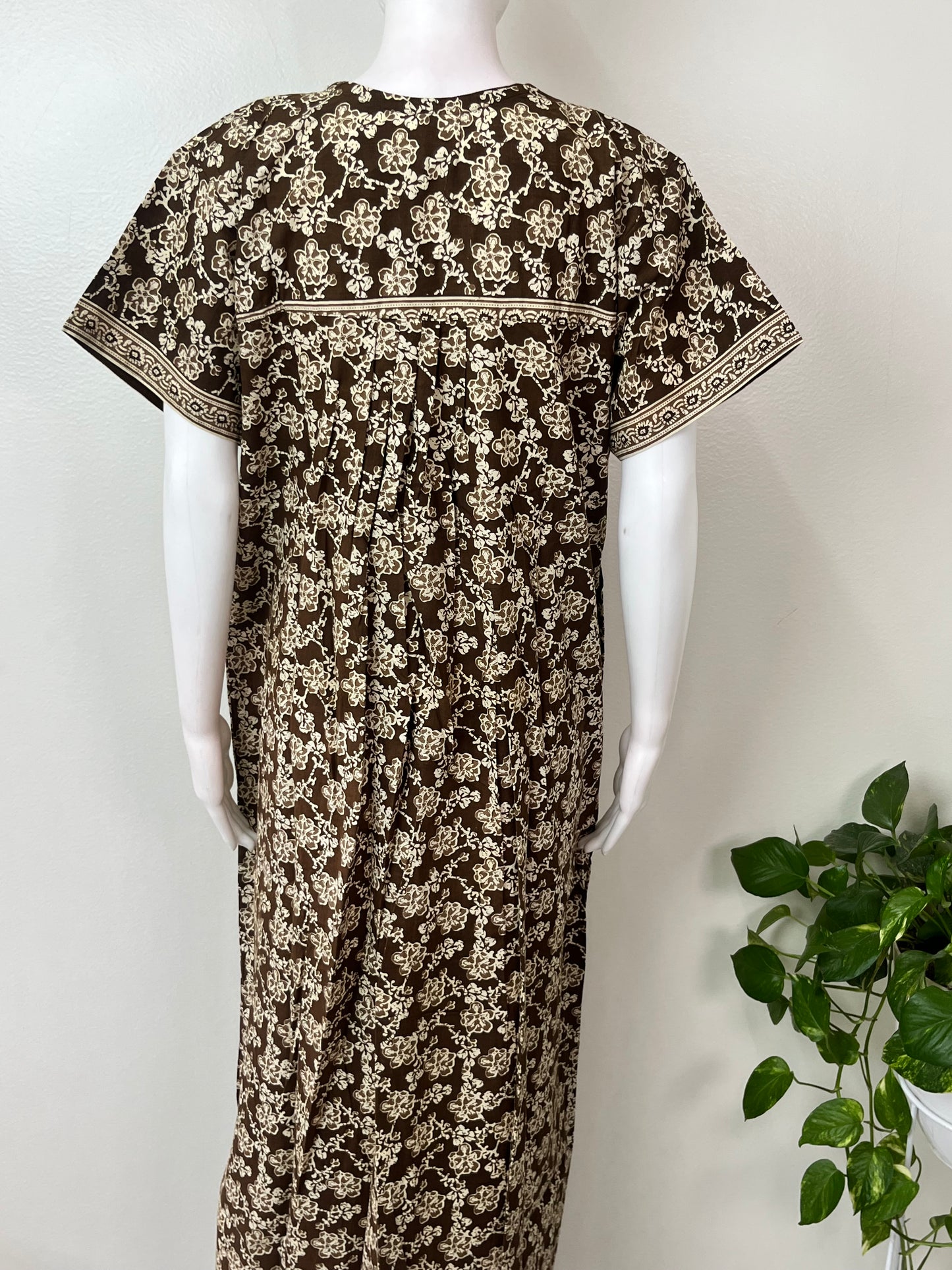 Pleated 100% Cotton Nightgown Soft & Comfortable