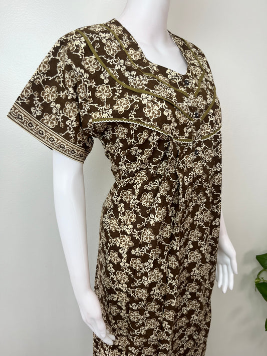 Pleated 100% Cotton Nightgown Soft & Comfortable