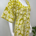 Yellow Pure Cotton Nightgown for Women
