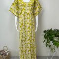 Yellow Pure Cotton Nightgown for Women