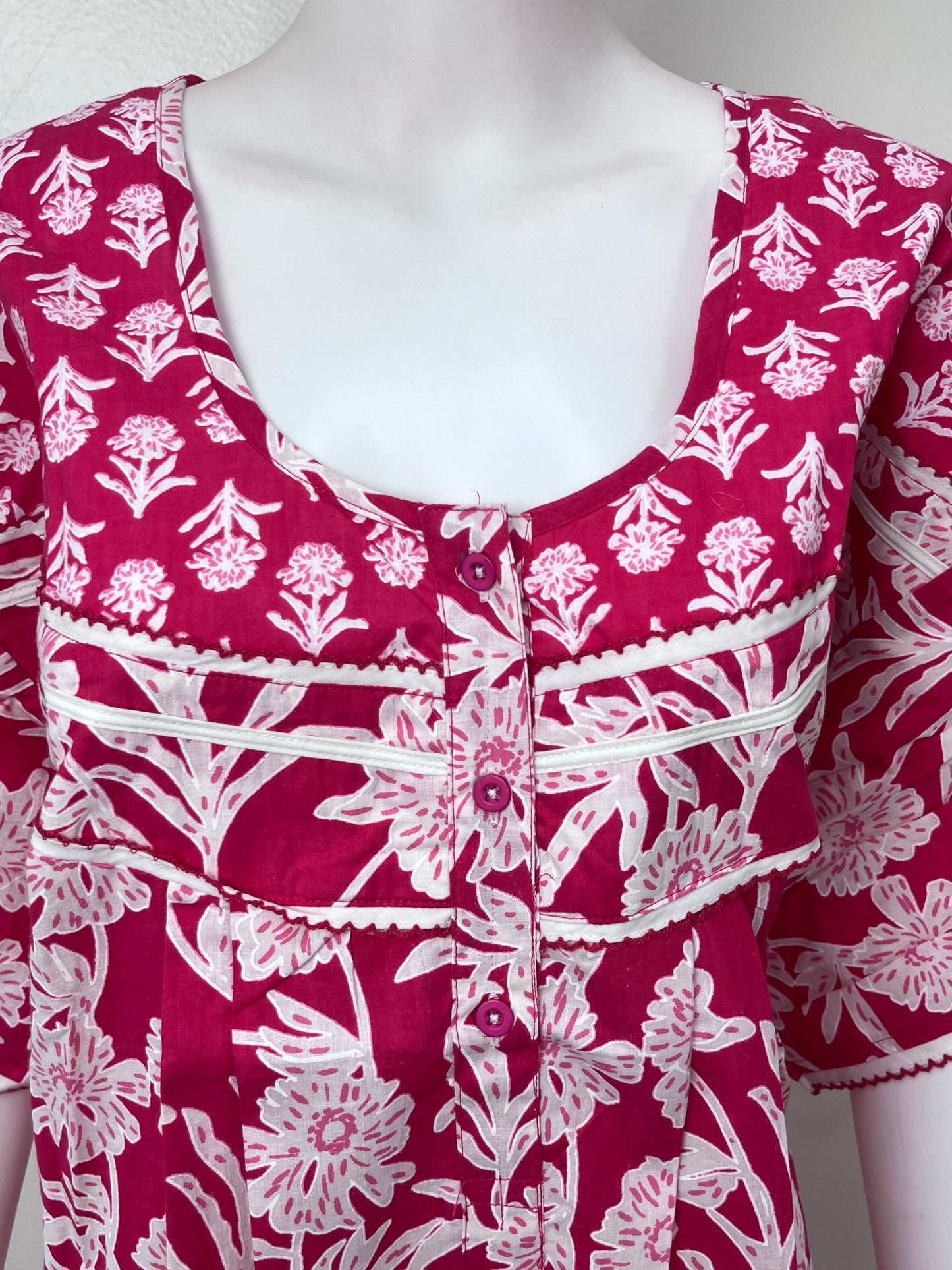 Pink Floral Printed 100% Cotton Nighty