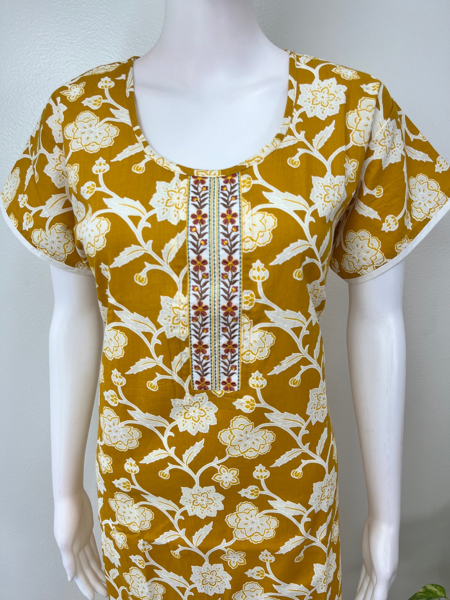 Mustard 100% Cotton Women's Nightgown