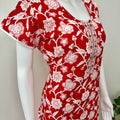 Red Floral Printed Cotton Nightgown for Women