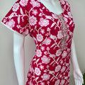 Pink Floral Printed Cotton Nighty for Women