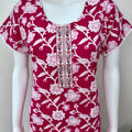 Pink Floral Printed Cotton Nighty for Women