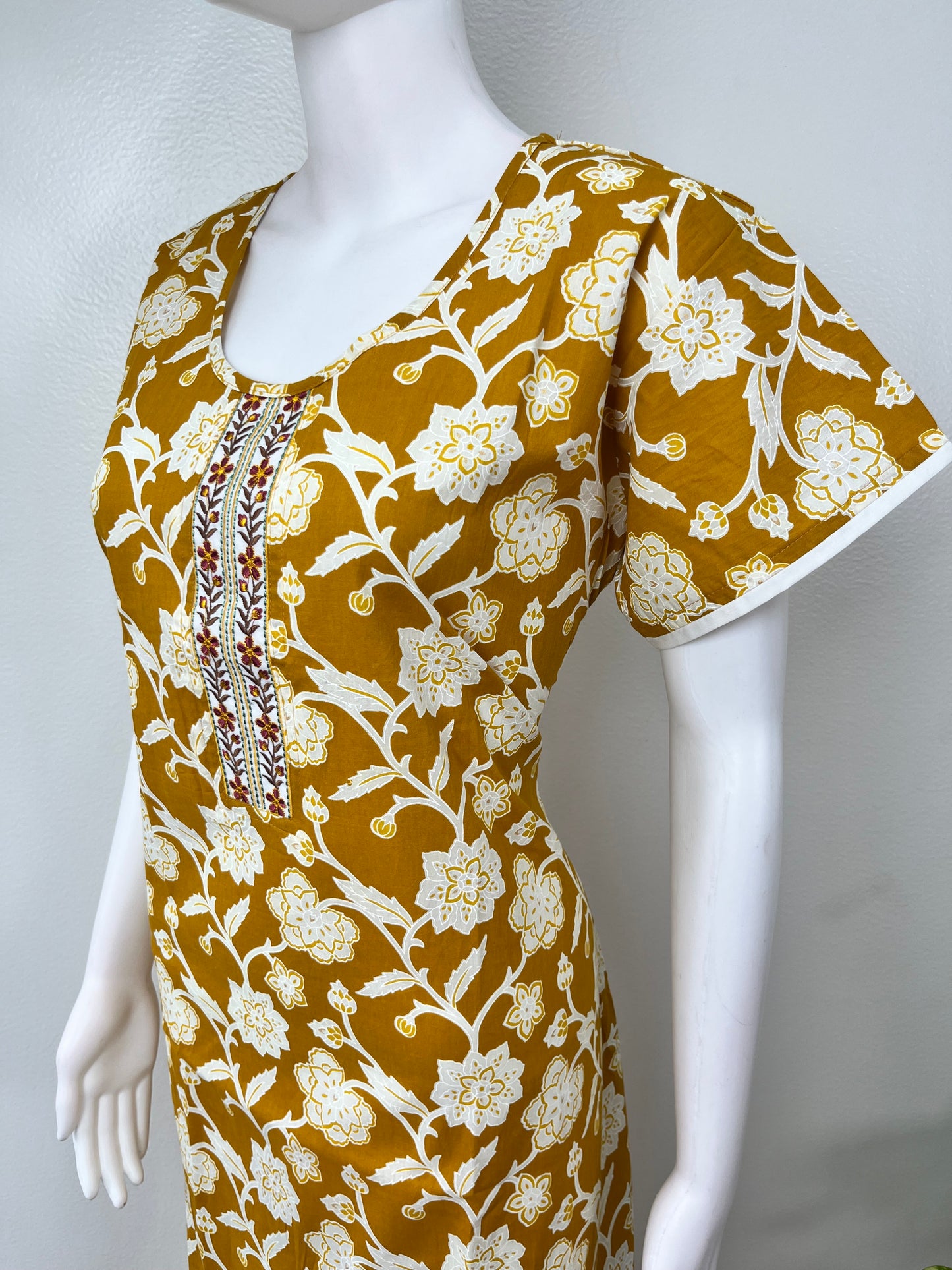 Mustard 100% Cotton Women's Nightgown