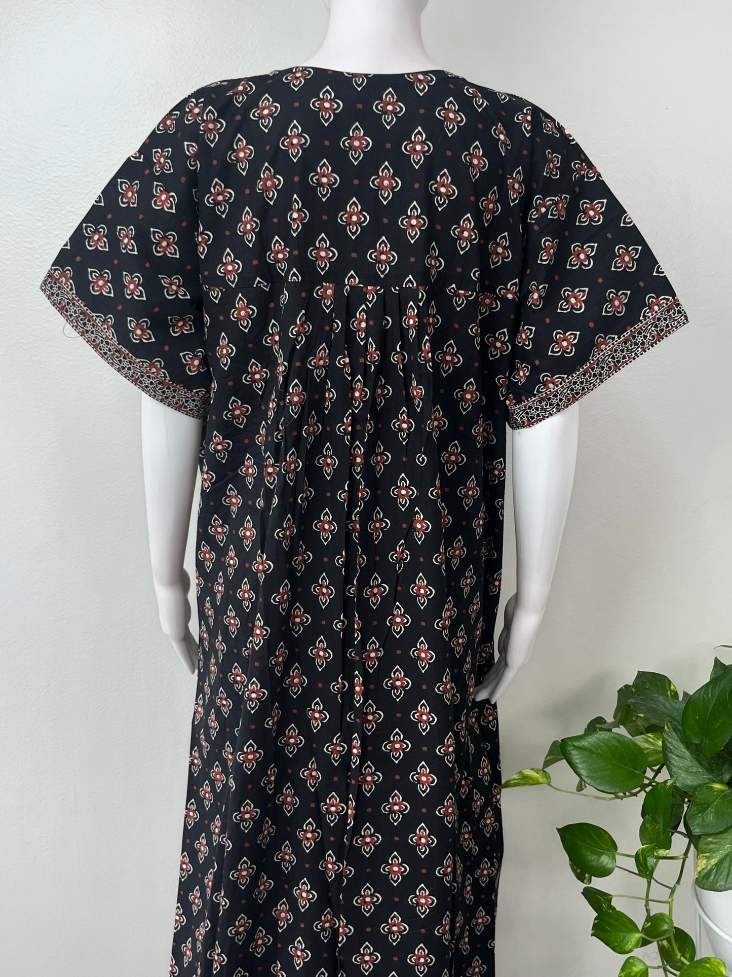 Black Pure Cotton Nightgown for Women