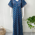 Royal Blue 100% Cotton Women's Nightgown