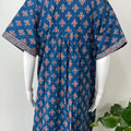 Navy Blue Pleated 100% Cotton Nighty