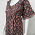 Gray Pleated Style Pure Cotton Nighty