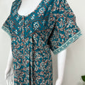 Teal Pleated Style 100% Cotton Nighty