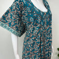 Teal Pleated Style 100% Cotton Nighty