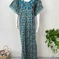 Teal Pleated Style 100% Cotton Nighty