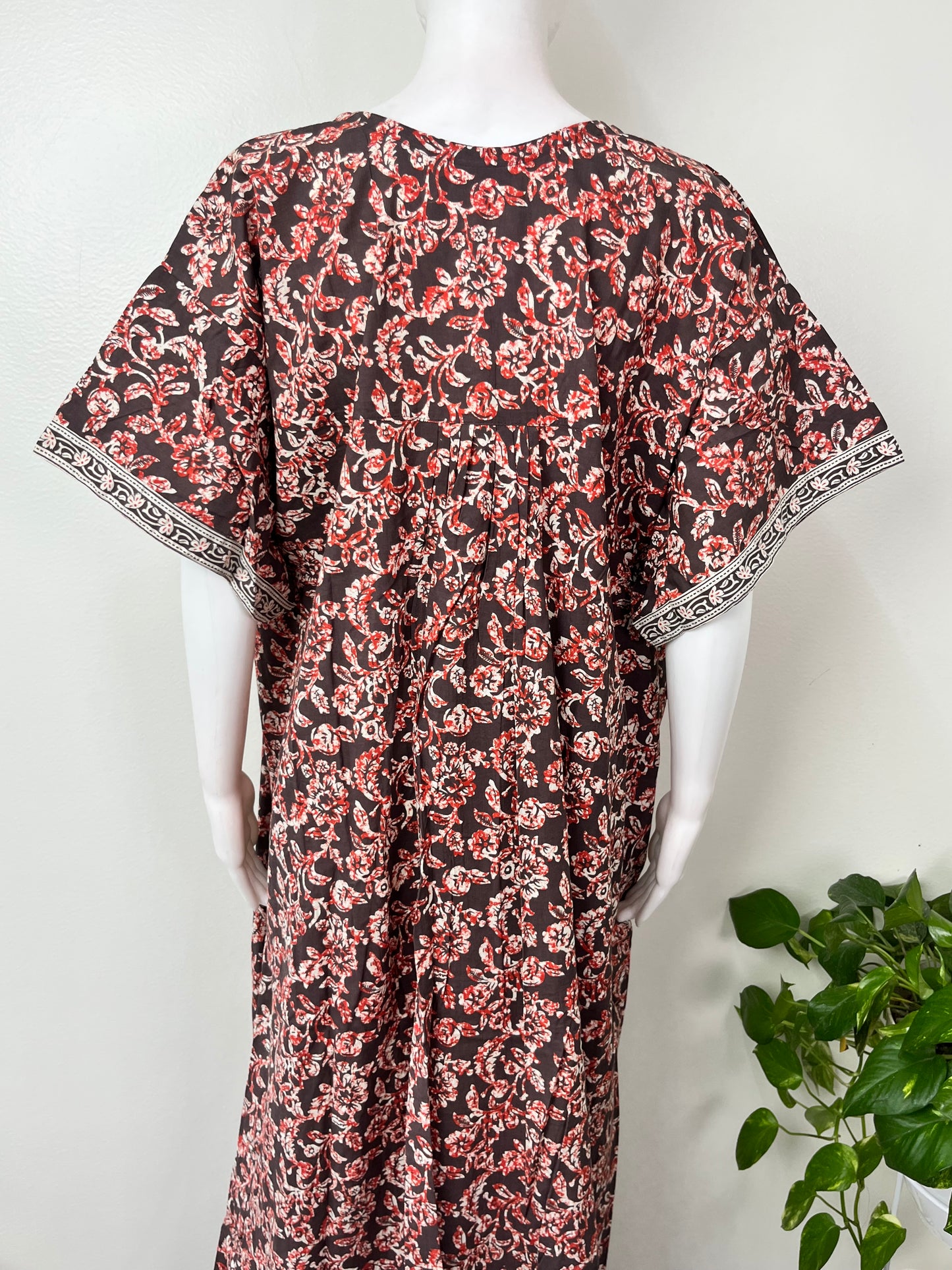 Pure Cotton Nighty with Contrast Print