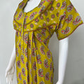 Yellow Pleated 100% Cotton Nighty