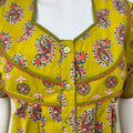 Yellow Pleated 100% Cotton Nighty