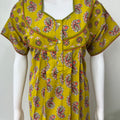 Yellow Pleated 100% Cotton Nighty