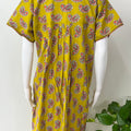 Yellow Pleated 100% Cotton Nighty