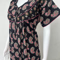 Black Pure Cotton Nightgown Soft & Comfortable