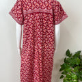 Red Pure Cotton Nightgown Soft & Comfortable