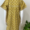 Yellow Pleated Style Pure Cotton Nighty