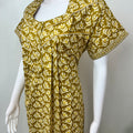Yellow Pleated Style Pure Cotton Nighty