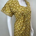 Yellow Pleated Style Pure Cotton Nighty