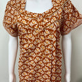 Orange Printed 100% Cotton Nightgown for Women