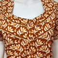 Orange Printed 100% Cotton Nightgown for Women