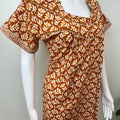Orange Printed 100% Cotton Nightgown for Women