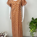 Orange Printed 100% Cotton Nightgown for Women