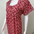 Red Pure Cotton Nightgown Soft & Comfortable