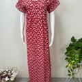 Red Pure Cotton Nightgown Soft & Comfortable