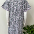 Gray Pure Cotton Nighty with Contrast Print
