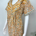 Yellow Pleated 100% Cotton Women's Nightgown