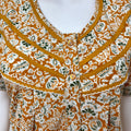 Yellow Pleated 100% Cotton Women's Nightgown