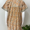 Yellow Pleated 100% Cotton Women's Nightgown
