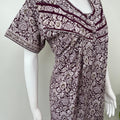 Wine Pleated Style Nightgown for Women