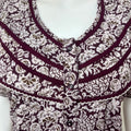 Wine Pleated Style Nightgown for Women