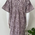 Wine Pleated Style Nightgown for Women