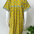 Mustard Floral Pure Cotton Nighty