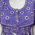 Purple Embroidered Pure Cotton Nightgown