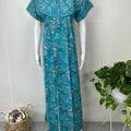 Teal Blue 100% Cotton Women's Nightgown