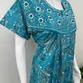 Teal Blue 100% Cotton Women's Nightgown
